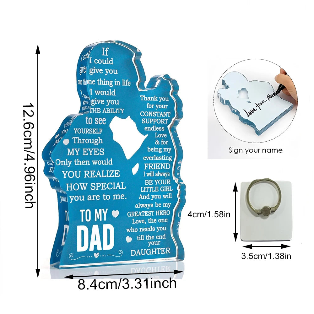Desktop Ornament Blessing Decorations for Father's Day and Mother's Day,Gift for Daughter to Give to Mom & Dad With Bracket