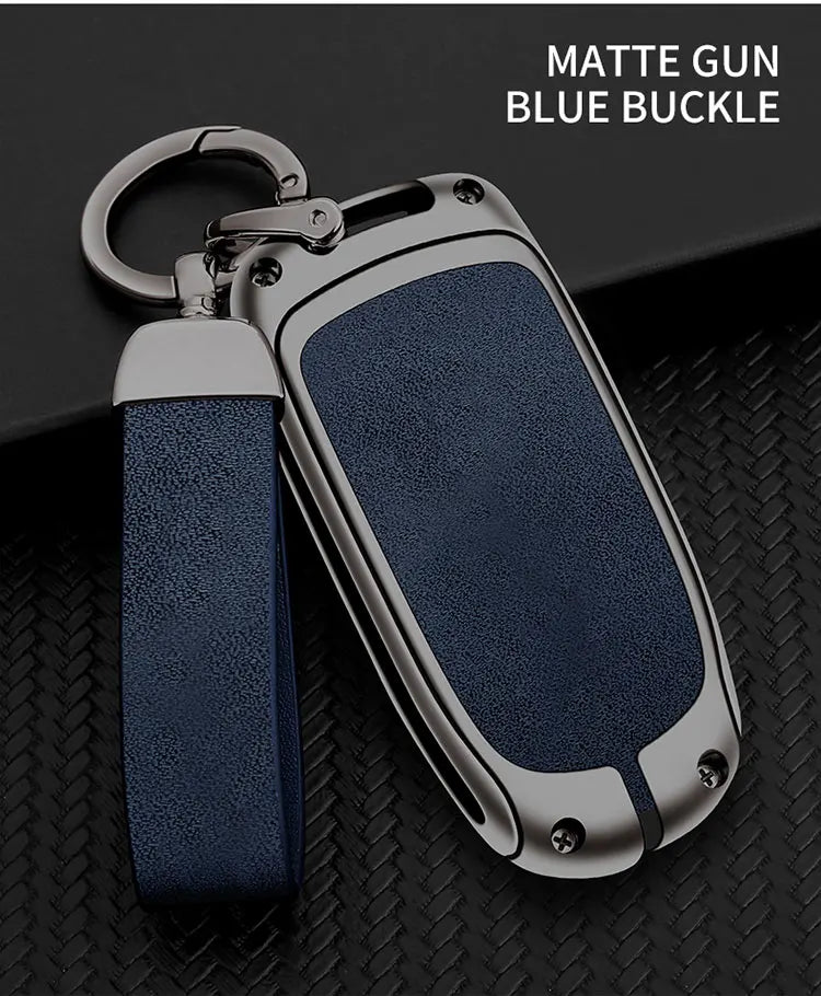 Metal Leather Car Key Cover Case Fob for Jeep Renegade Compass Grand Cherokee for Chrysler 300C Wrangler Dodge Car Accessaries