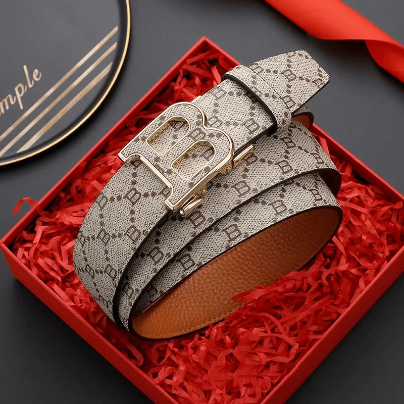 New Luxury Brand Men Belts Famous canvas Leather Male Suit pants Belts width 3.4cm High Quality Designers belt for men jeans