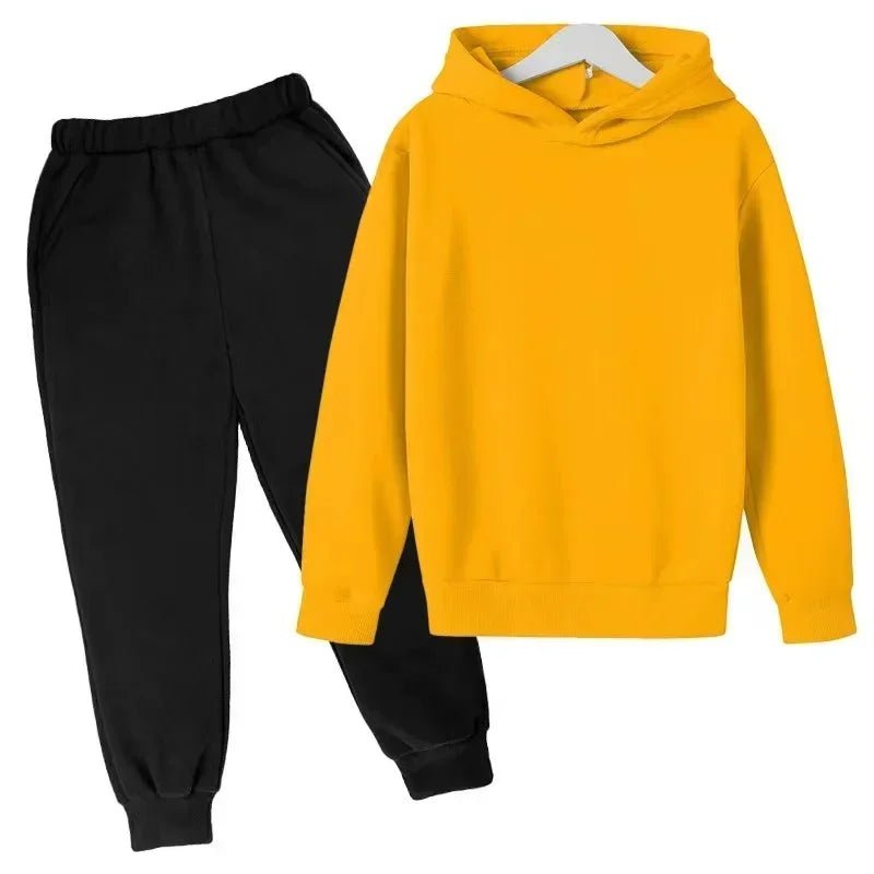 Kids Fashion 2pcs Pullover Hoodie+Pants Suits 3-13 Years Boys Girls Casual Sportswear Tracksuits Children Clothes