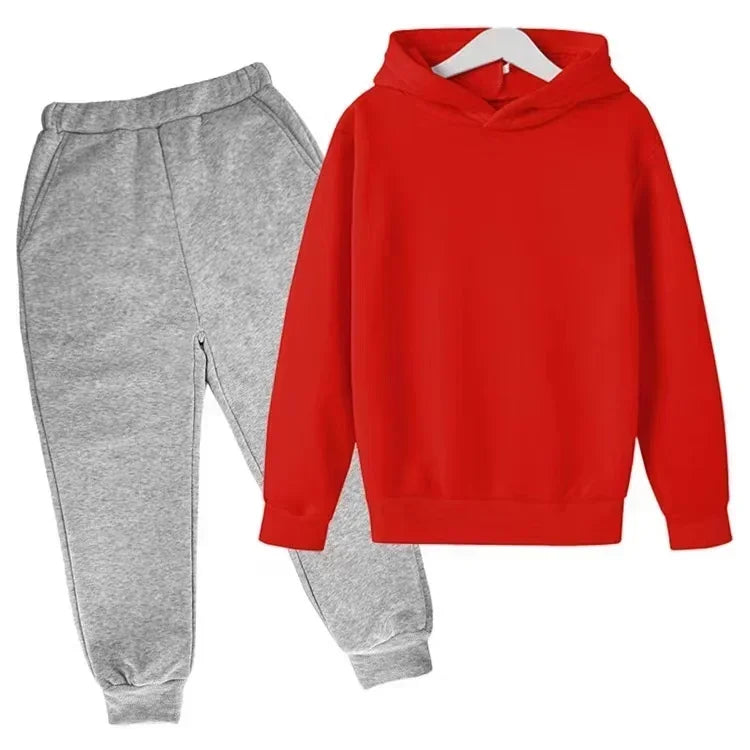 Kids Fashion 2pcs Pullover Hoodie+Pants Suits 3-13 Years Boys Girls Casual Sportswear Tracksuits Children Clothes