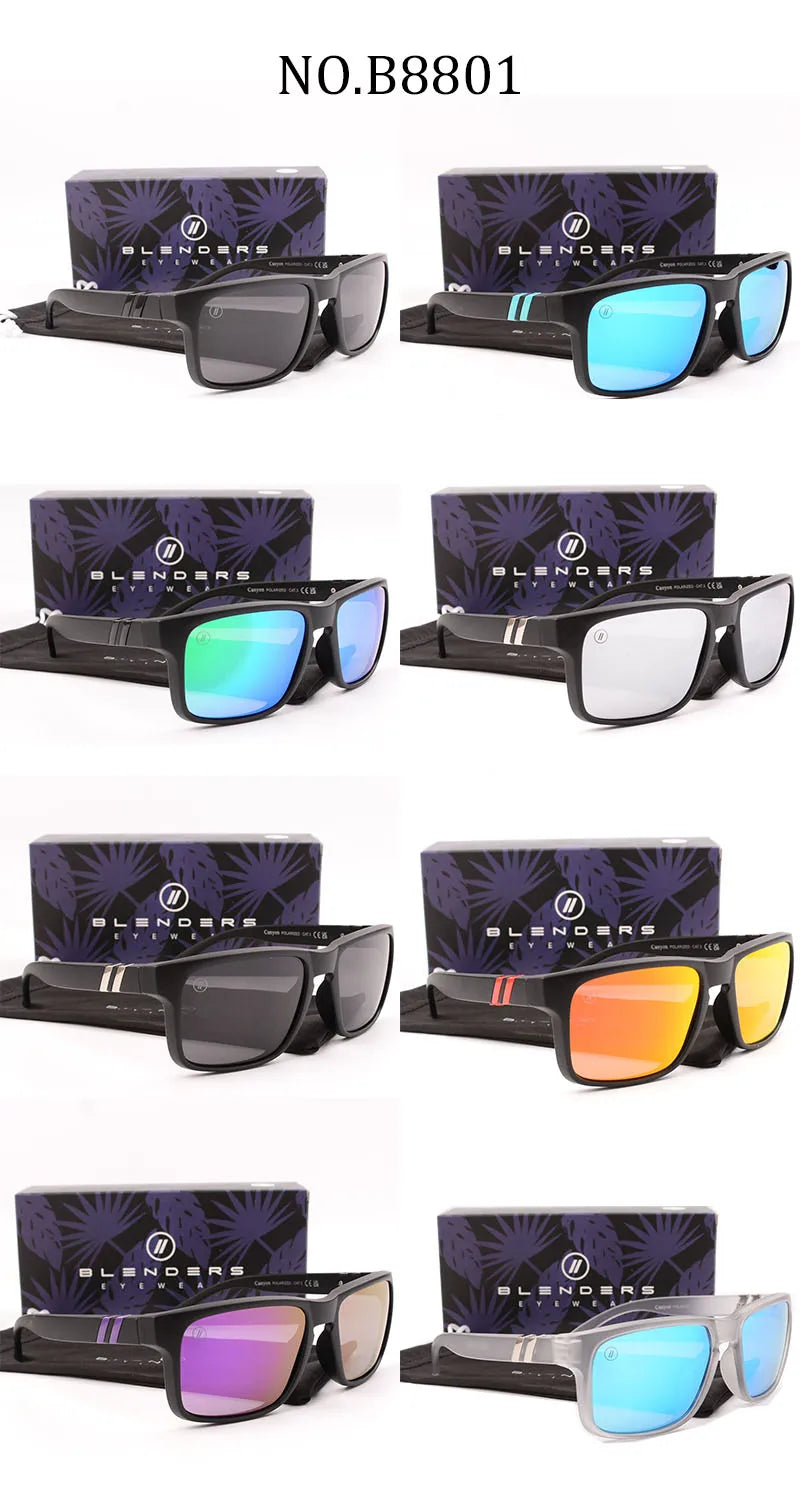 blender square women men Sunglasses Men Polarized UV Eyewear Vintage Fashion Square Men's Sun Glasses B8801