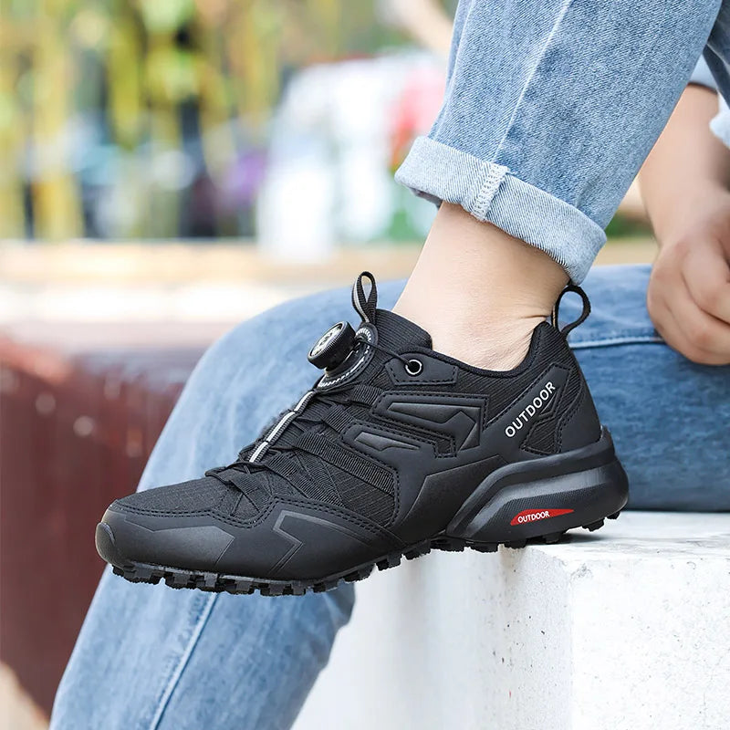 Men's Cycling Sneakers MTB Shoes Bike Riding Shoes Outdoor Motorcycle Shoes Waterproof Bicycle Shoes Lace-up Hiking Sneaker Male