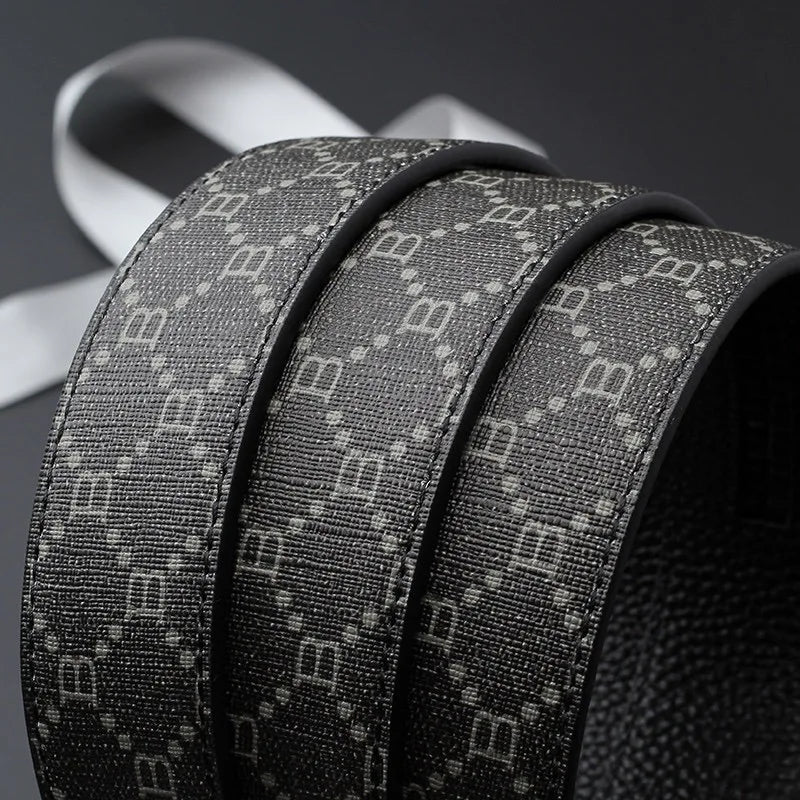 New Luxury Brand Men Belts Famous canvas Leather Male Suit pants Belts width 3.4cm High Quality Designers belt for men jeans