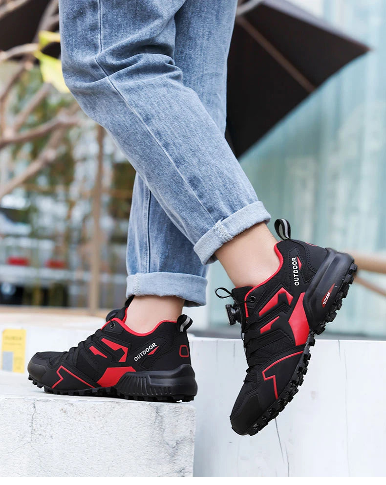 Men's Cycling Sneakers MTB Shoes Bike Riding Shoes Outdoor Motorcycle Shoes Waterproof Bicycle Shoes Lace-up Hiking Sneaker Male