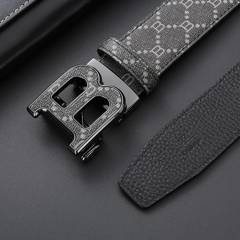 New Luxury Brand Men Belts Famous canvas Leather Male Suit pants Belts width 3.4cm High Quality Designers belt for men jeans