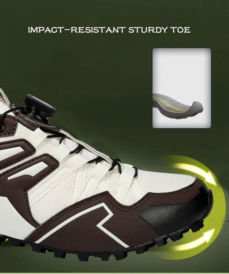 Men's Cycling Sneakers MTB Shoes Bike Riding Shoes Outdoor Motorcycle Shoes Waterproof Bicycle Shoes Lace-up Hiking Sneaker Male