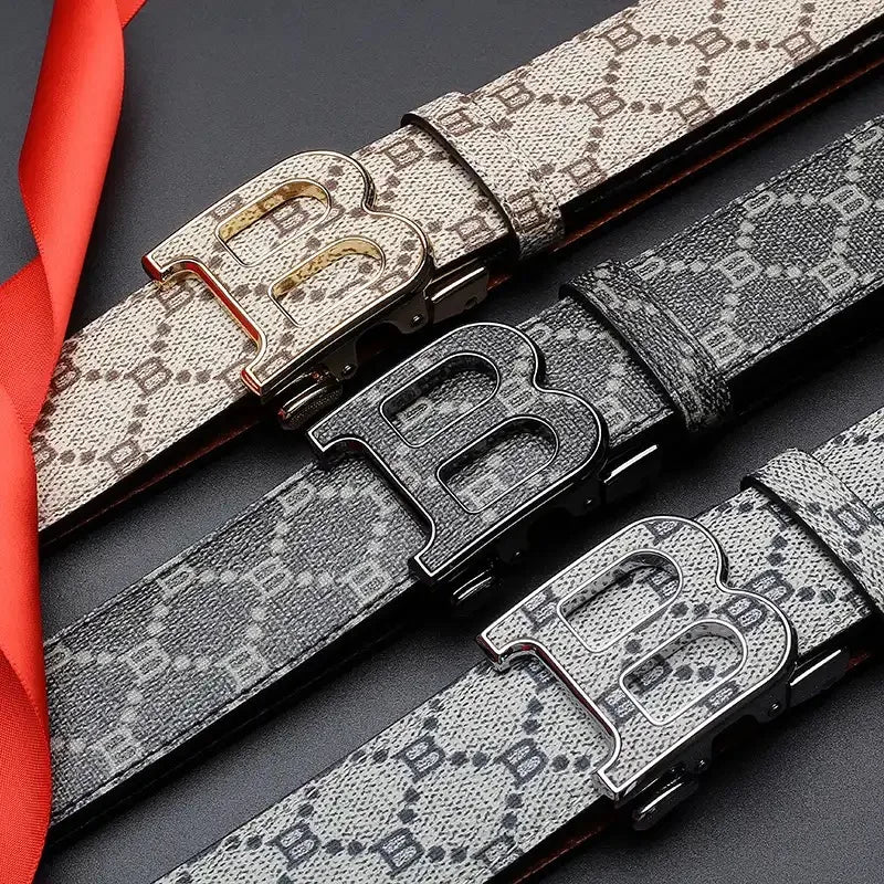 New Luxury Brand Men Belts Famous canvas Leather Male Suit pants Belts width 3.4cm High Quality Designers belt for men jeans