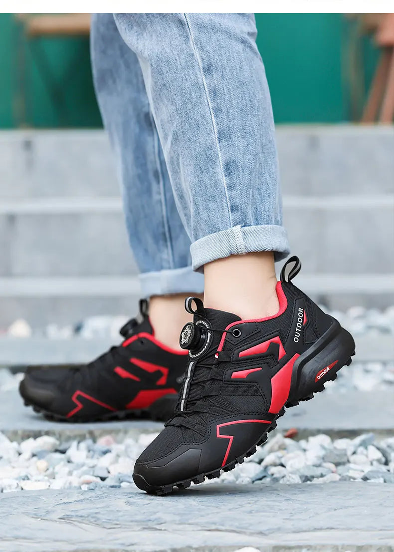 Men's Cycling Sneakers MTB Shoes Bike Riding Shoes Outdoor Motorcycle Shoes Waterproof Bicycle Shoes Lace-up Hiking Sneaker Male