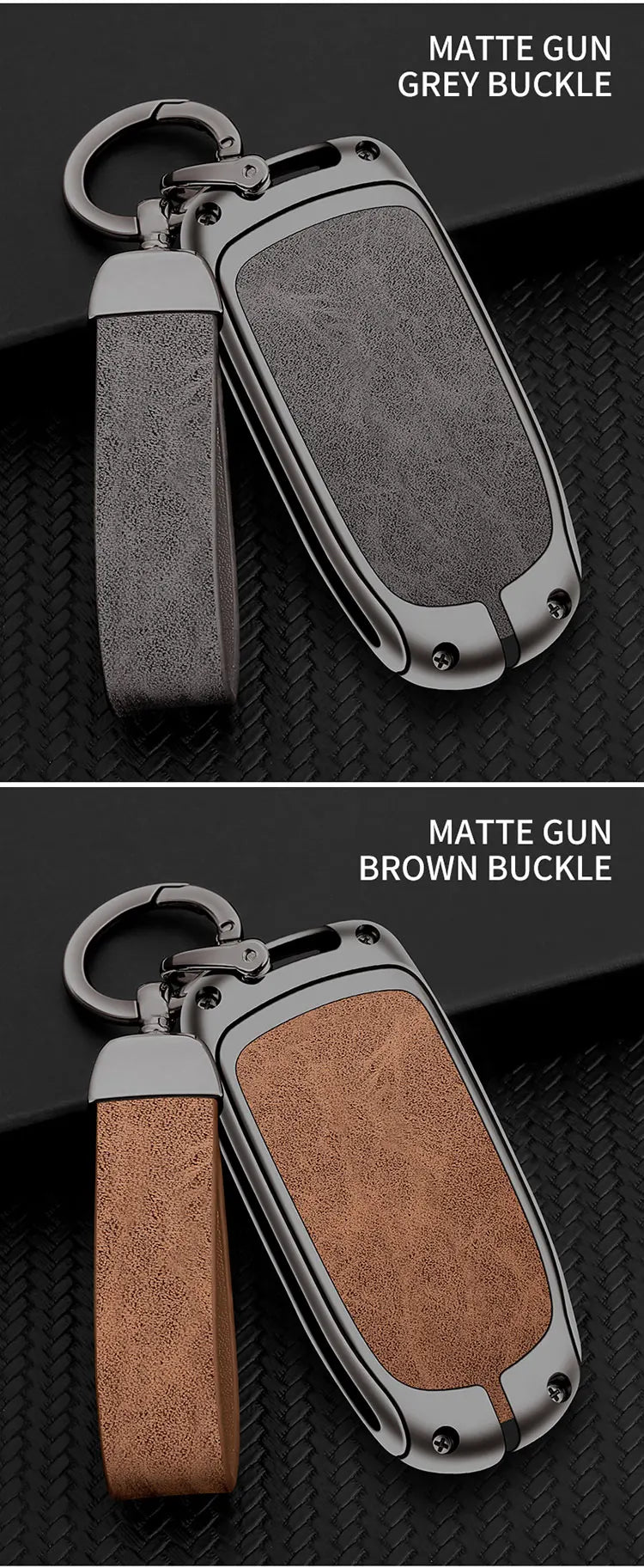 Metal Leather Car Key Cover Case Fob for Jeep Renegade Compass Grand Cherokee for Chrysler 300C Wrangler Dodge Car Accessaries
