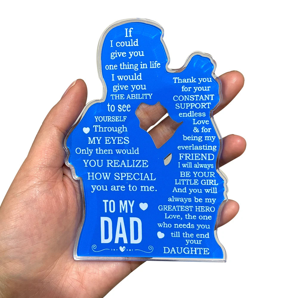 Desktop Ornament Blessing Decorations for Father's Day and Mother's Day,Gift for Daughter to Give to Mom & Dad With Bracket