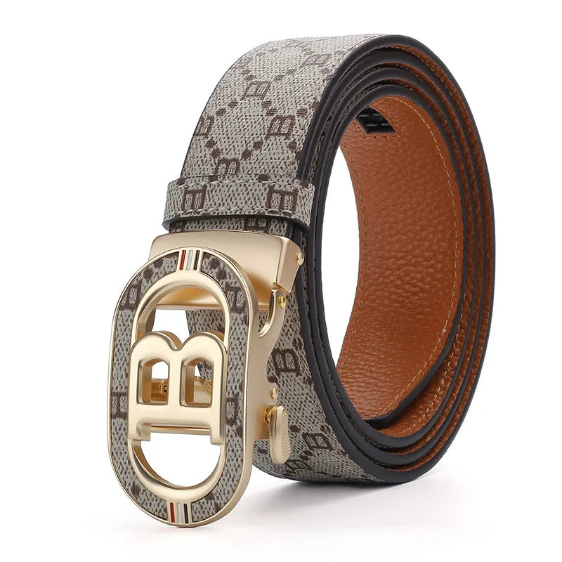 New Luxury Brand Men Belts Famous canvas Leather Male Suit pants Belts width 3.4cm High Quality Designers belt for men jeans