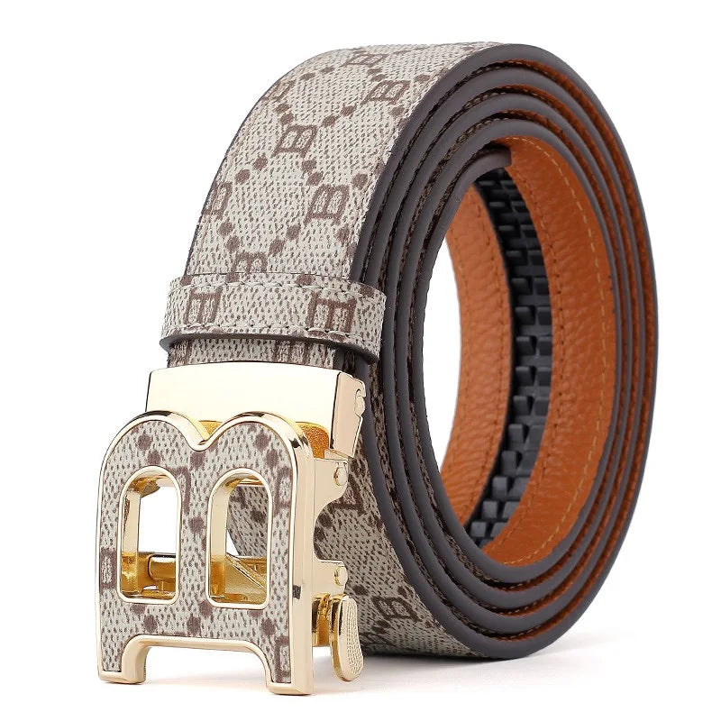 New Luxury Brand Men Belts Famous canvas Leather Male Suit pants Belts width 3.4cm High Quality Designers belt for men jeans